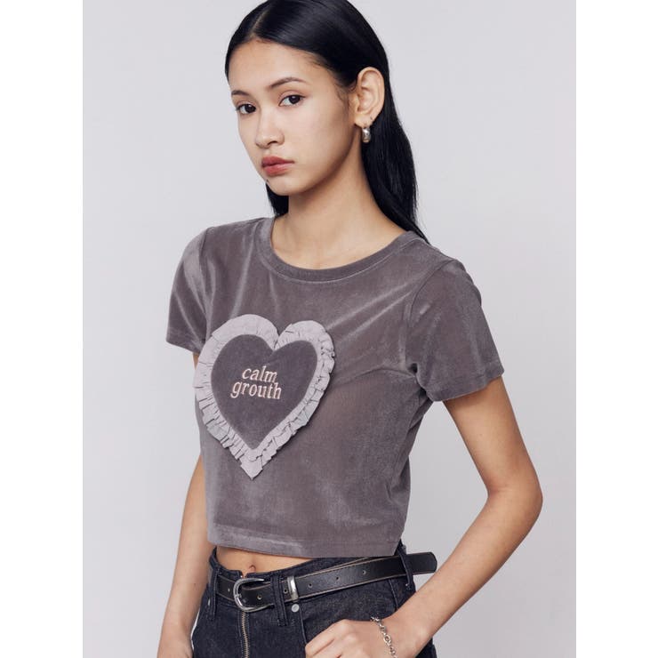 ハートフリルロゴTシャツ | EMODA | 詳細画像4 