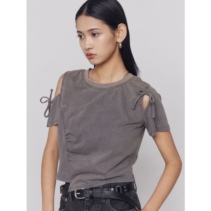 アシンメトリーカットアウトTシャツ | EMODA | 詳細画像12 