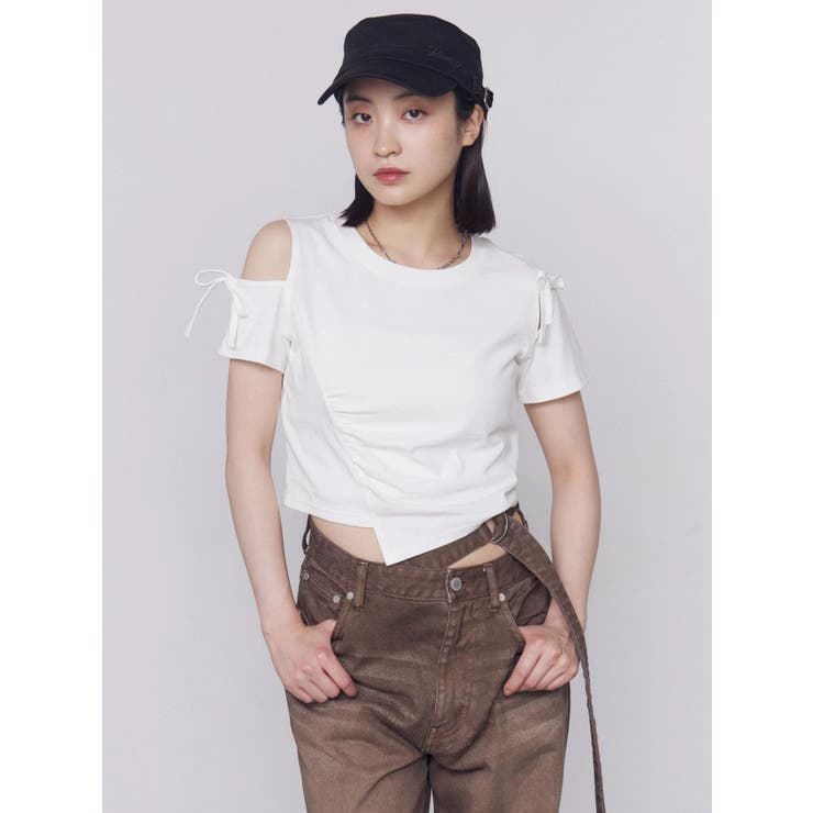 アシンメトリーカットアウトTシャツ | EMODA | 詳細画像16 