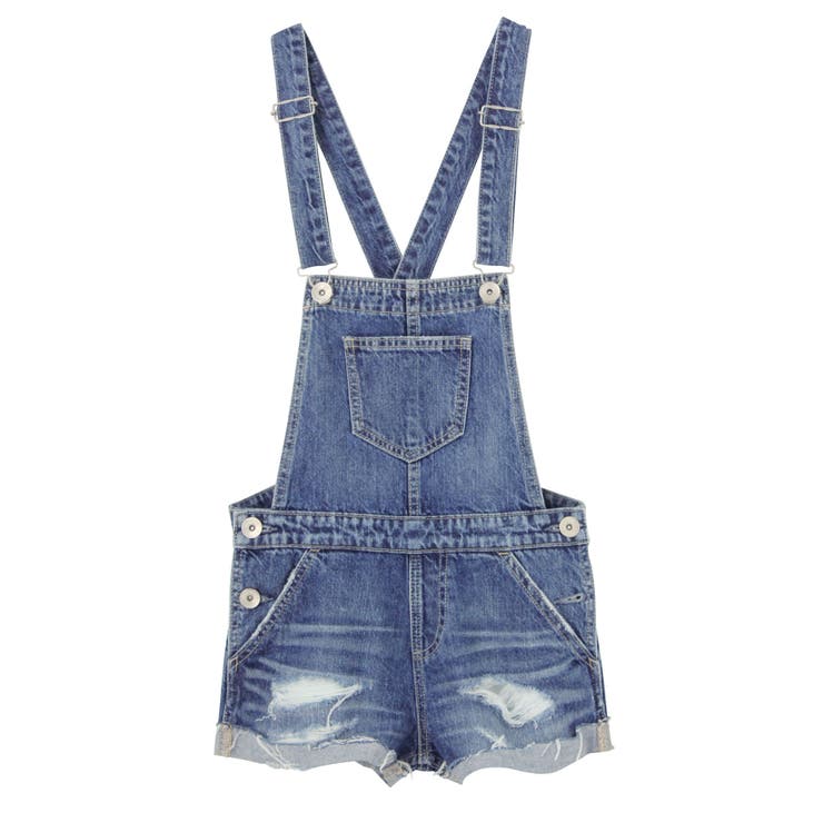 【保障できる】 ロールアップサロぺショートパンツ[品番：MKSW0004056]｜GYDA サロペット・オーバーオール・オールインワン