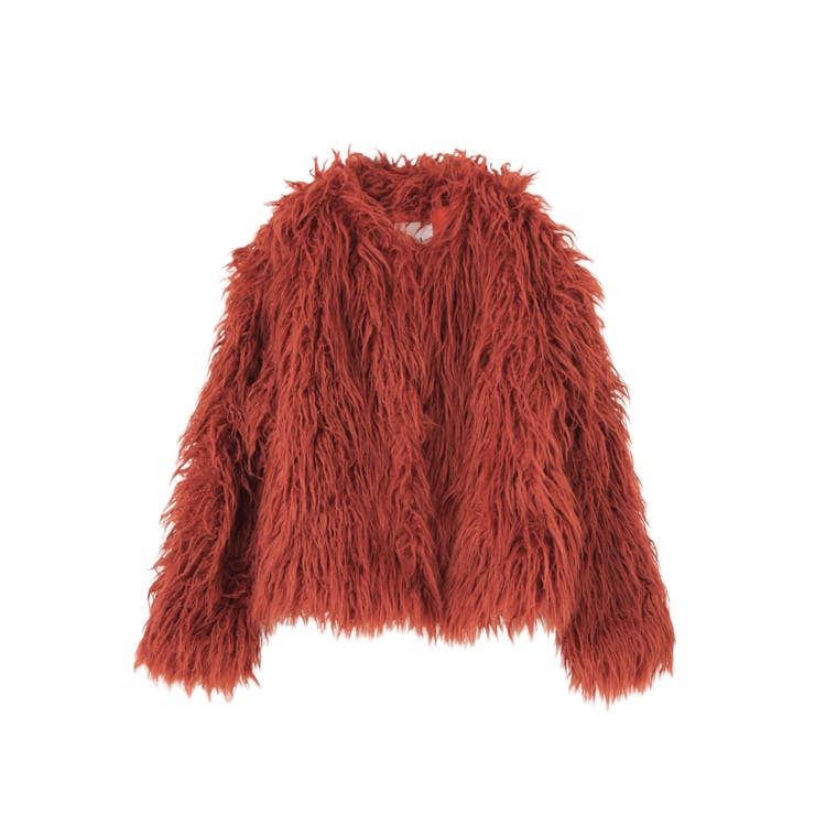 Dark Red Luxury Shag Faux Fur