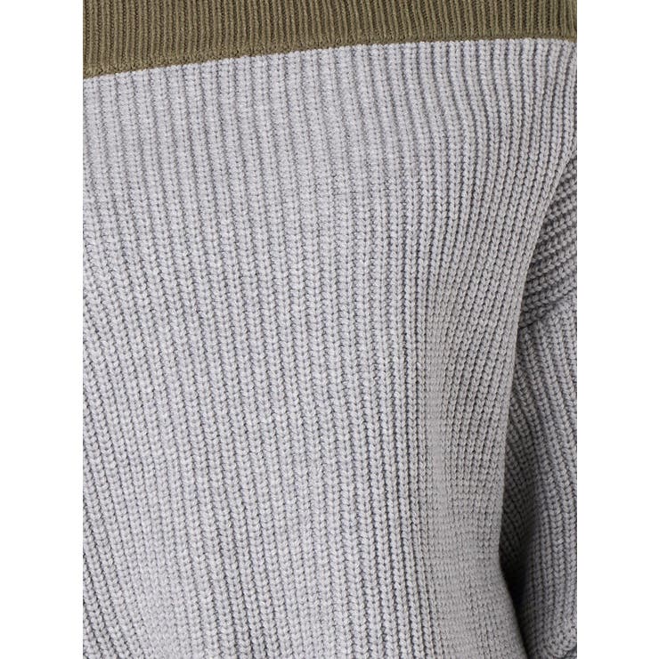 バイカラーオフショルニットTOPS[品番：MKSW0004739]｜GYDA