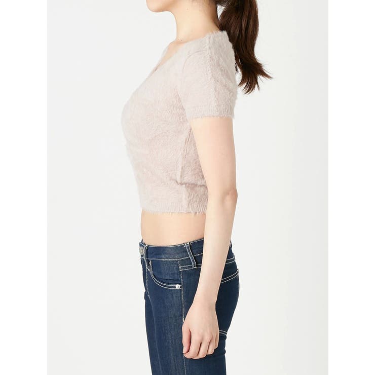 ハーフスリーブシャギーニットTOPS[品番：MKSW0004906]｜GYDA