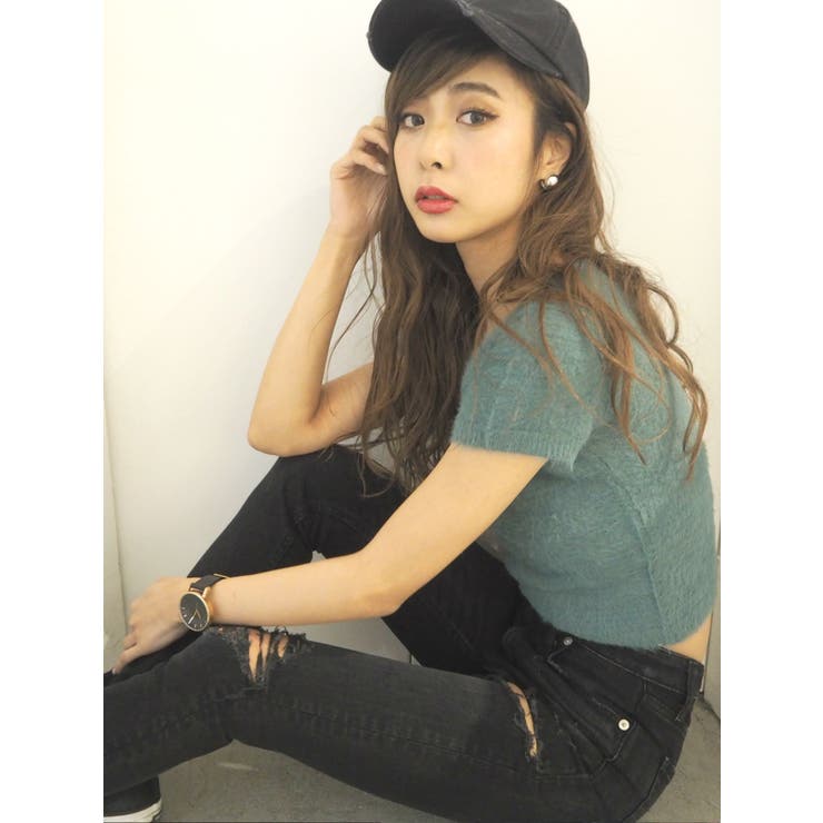 ハーフスリーブシャギーニットTOPS[品番：MKSW0004906]｜GYDA