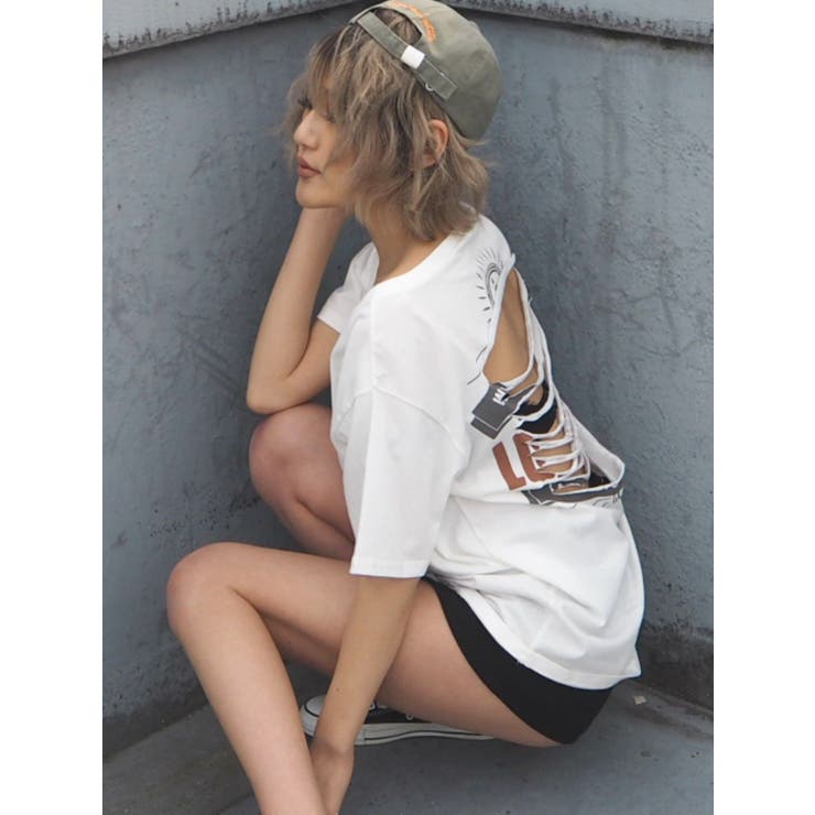 BACKダメージTシャツ[品番：MKSW0005040]｜GYDA（ジェイダ）のレディースファッション通販｜SHOPLIST（ショップリスト）