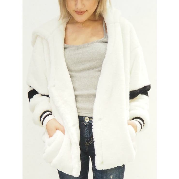 フェイクファーラインフードコート[品番：MKSW0005226]｜GYDA