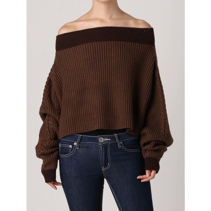 バイカラーケーブルニット TOPS[品番：MKSW0005312]｜GYDA（ジェイダ