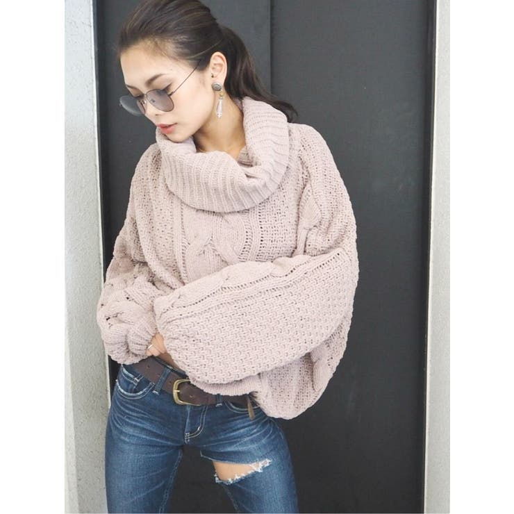 ボリュームスリーブタートルニットTOPS[品番：MKSW0005319]｜GYDA