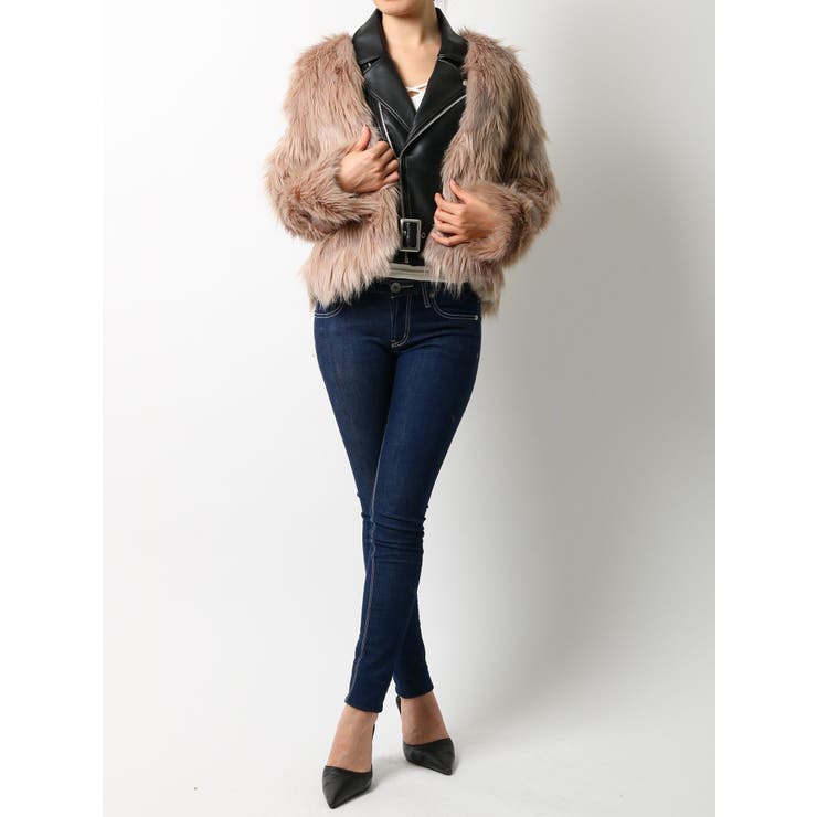 d.i.a ジャケット平成ギャルegg y2k ライダース渋谷希少値下げ レイヤードエコファーライダースジャケット[品番：MKSW0011446]｜GYDA