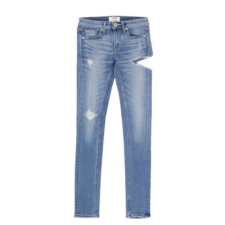 Saoママ GYDA J/W SIDE RIPPEDスキニーデニムPT ジェイダ GYDA M/W SIDE RIPPEDスキニーデニムパンツ