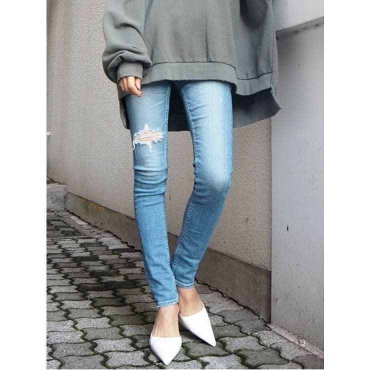 SIDE RIPPED スキニーデニムパンツ[品番：MKSW0011960]｜GYDA