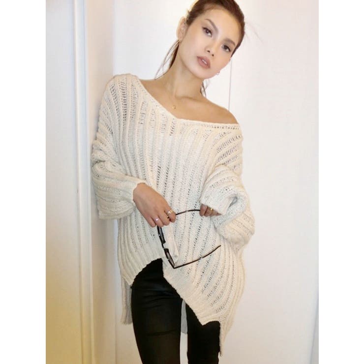 ネップVネックニットTOPS[品番：MKSW0012028]｜GYDA（ジェイダ