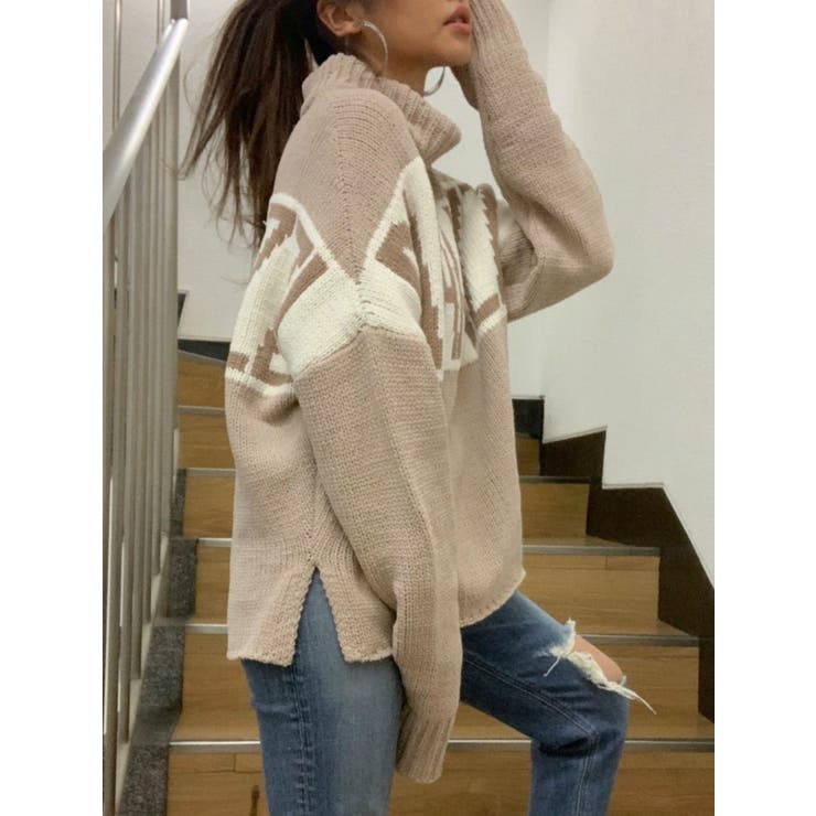PAPARAZZIジャカードニットTOPS[品番：MKSW0012998]｜GYDA
