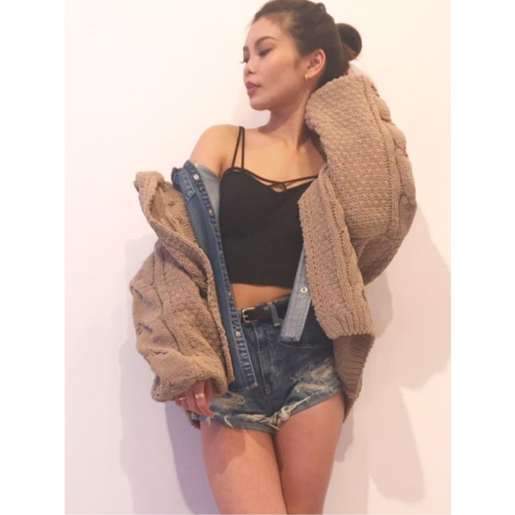 売れ筋✨】GYDA ニットカーディガン前開きベージュあったかい婦人服