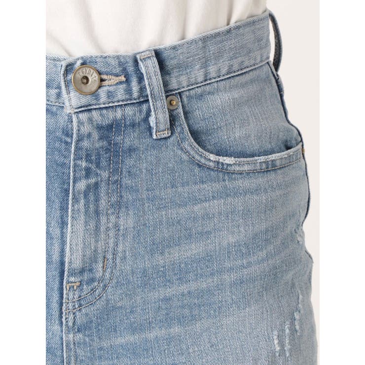 GYDA ペクトップデニムパンツ ジェイダ GYDA SIDE RIPPEDペグトップデニムパンツ （ブルー