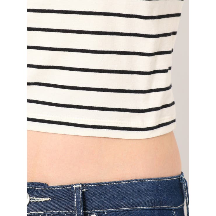 BACK OPENショートボーダーTシャツ | GYDA | 詳細画像9 