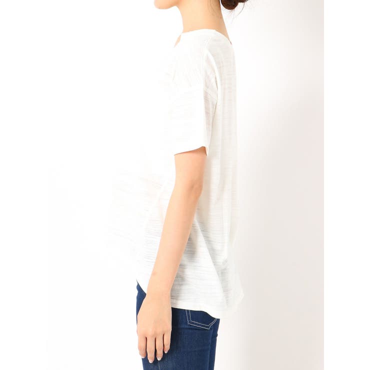 VネックデザインスラブTシャツ | GYDA | 詳細画像10 