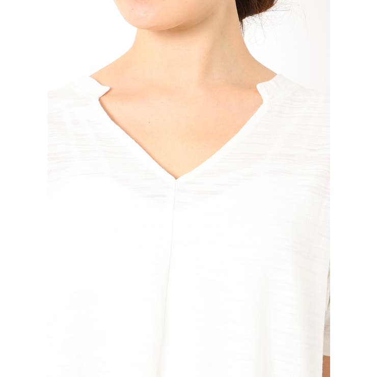 VネックデザインスラブTシャツ | GYDA | 詳細画像12 