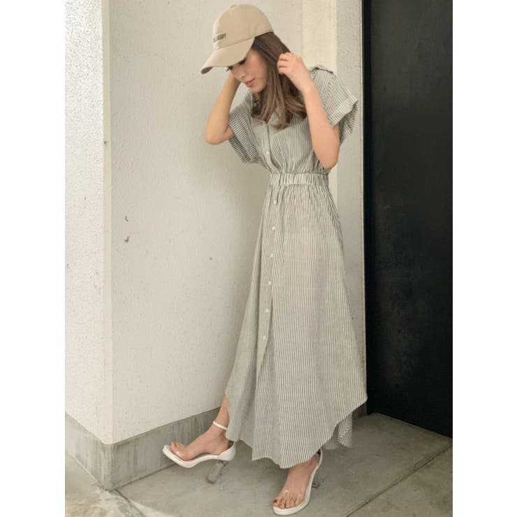 GYDA オフショルニットワンピース GYDA ワンピース オフショルケーブルタイトニットワンピース