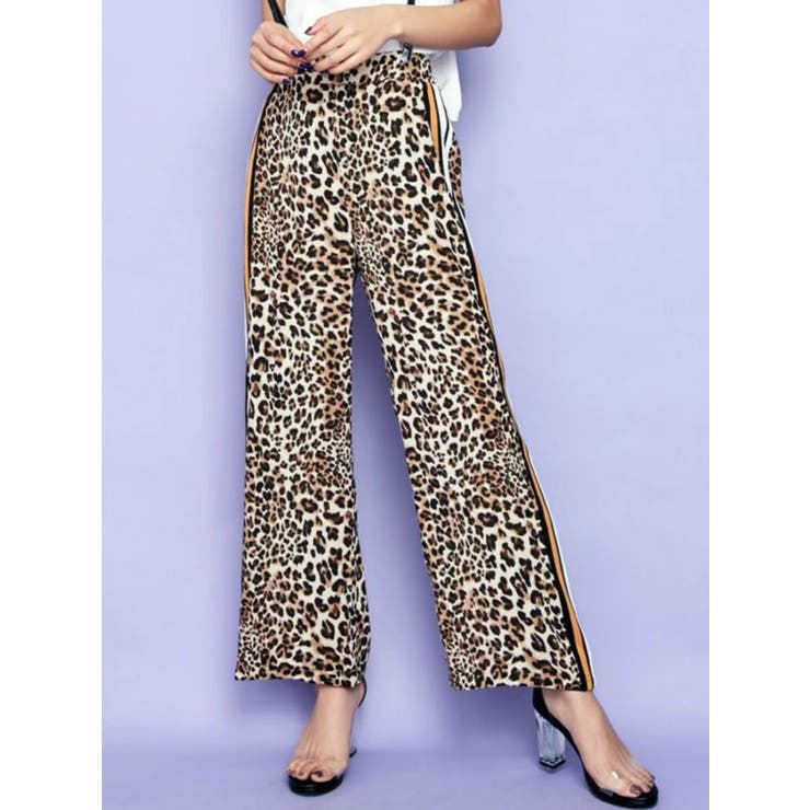 ☆美品☆ forte_forte 総柄 ラメ ライン ワイド パンツ 強撚スムース ドットコラージュプリントワイドパンツ(ペチパンツ