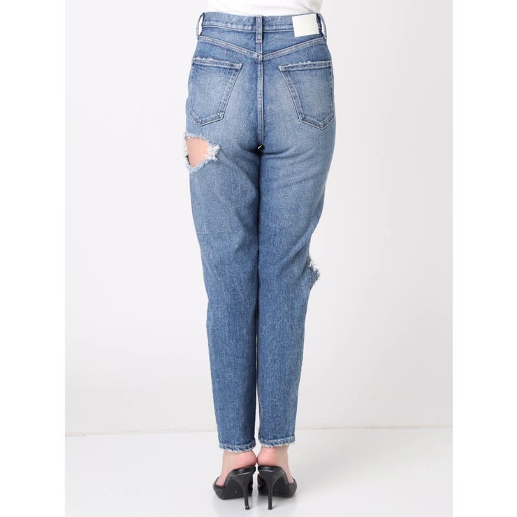 サイドダメージペグトップデニムパンツ[品番：MKSW0013823
