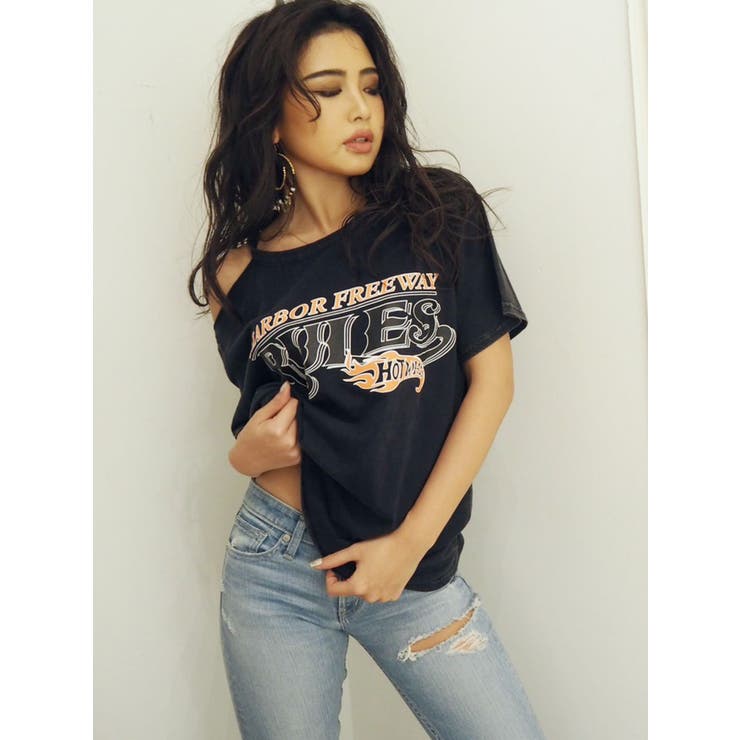 ブラック | RULESショルダーカットTシャツ | GYDA