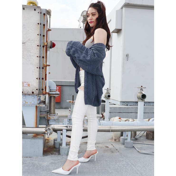 新品✨GYDA M/W SIDE RIPPEDカラースキニーパンツ 未使用タグ付 ミドルウエストSIDE RIPPEDカラースキニーパンツ（デニムパンツ