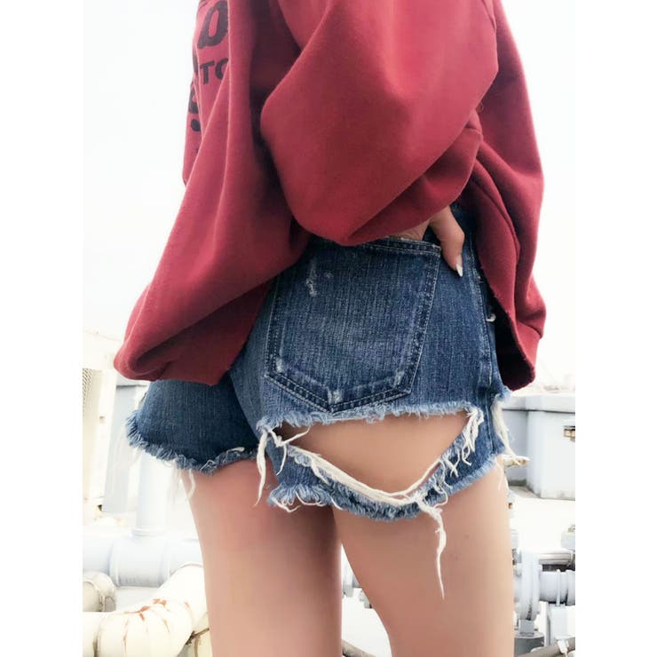 [美品] GYDA  BACK RIPPED デニムショーパン S