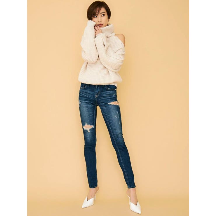 SIDE RIPPED スキニーデニムパンツ[品番：MKSW0022409]｜GYDA