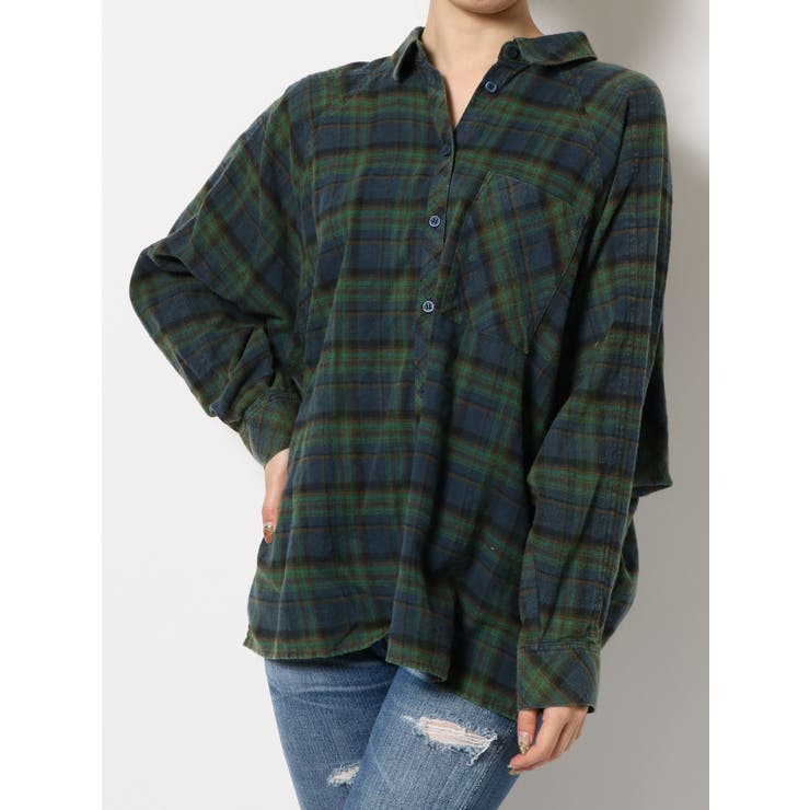 豪奢な グランジモモンガチェックシャツ[品番：MKSW0023063]｜GYDA トップス