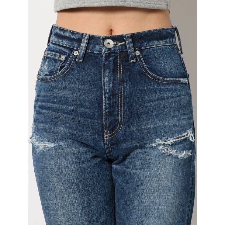 KNEEスクエアクラッシュペグトップデニムパンツ[品番
