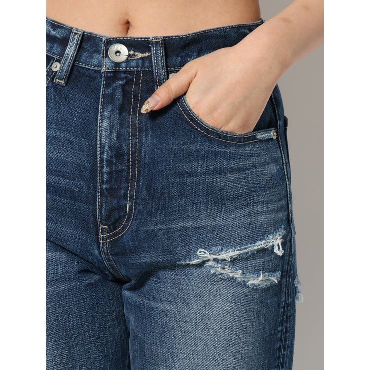 KNEEスクエアクラッシュペグトップデニムパンツ[品番