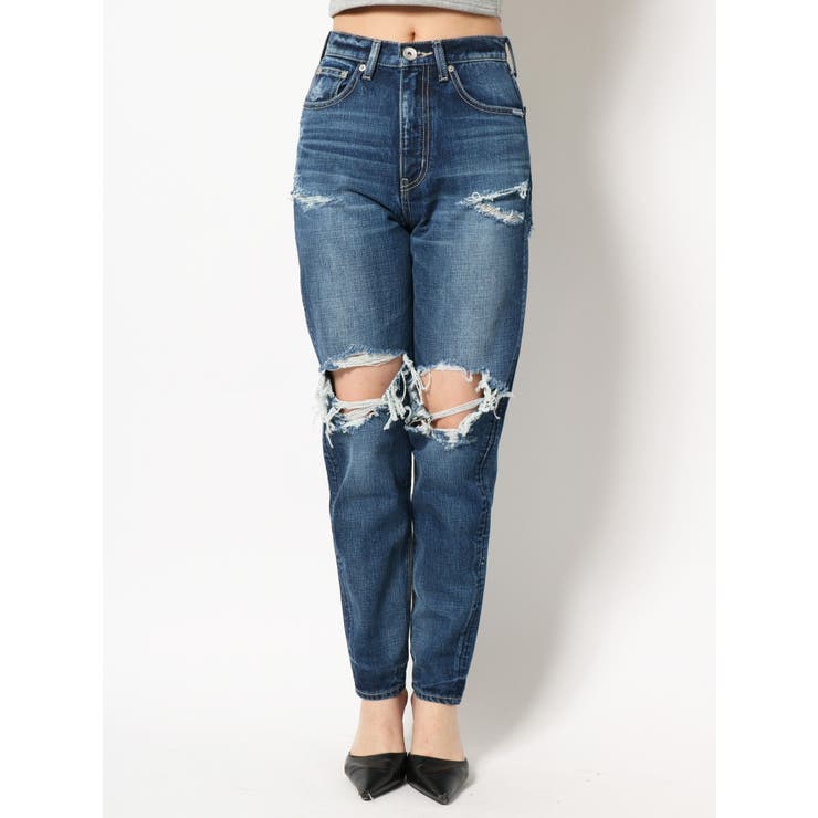 KNEEスクエアクラッシュペグトップデニムパンツ[品番