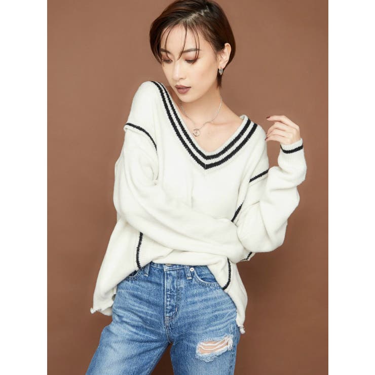 チルデングラインダーニットトップス | GYDA | 詳細画像1 