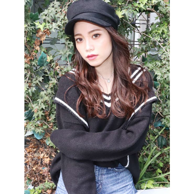 ブラック | チルデングラインダーニットトップス | GYDA