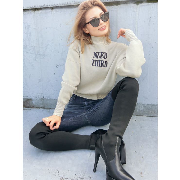 NEEDTHIRDタートルショートニットTOPS[品番：MKSW0026369]｜GYDA