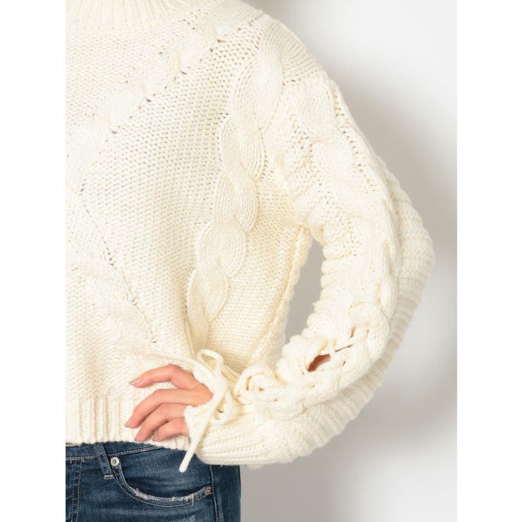 レースアップケーブルニットトップス | GYDA | 詳細画像25 