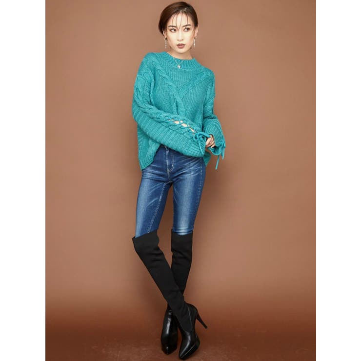 レースアップケーブルニットトップス | GYDA | 詳細画像36 