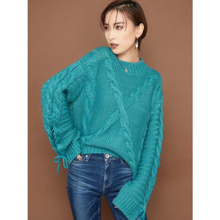 レースアップケーブルニットトップス | GYDA | 詳細画像37 