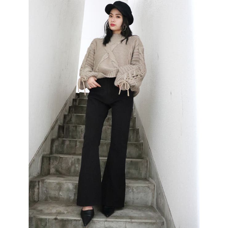 レースアップケーブルニットトップス | GYDA | 詳細画像6 