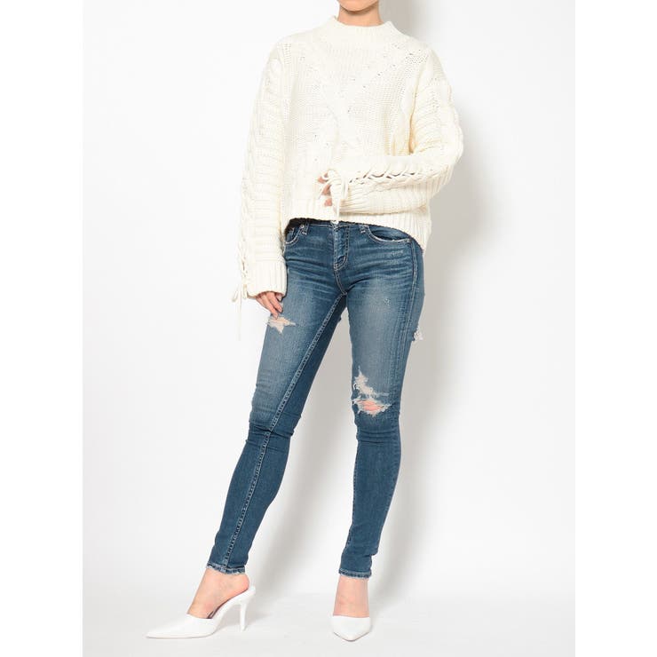 レースアップケーブルニットトップス | GYDA | 詳細画像9 