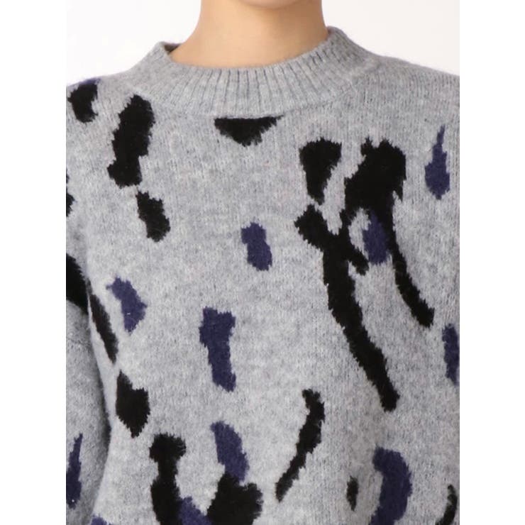 カラーレオパードジャガードニットトップス | GYDA | 詳細画像17 