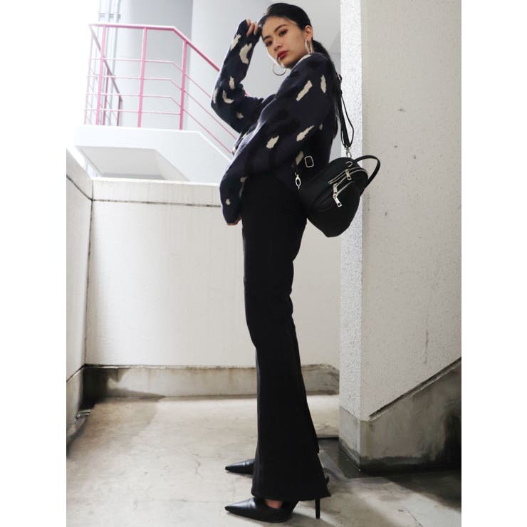 カラーレオパードジャガードニットトップス | GYDA | 詳細画像9 