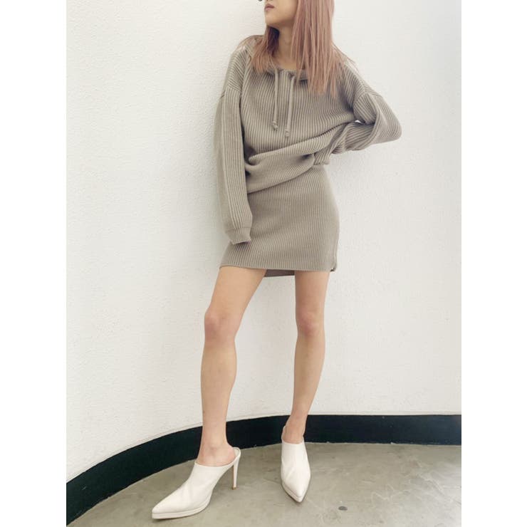 リブニットパーカーワンピース[品番：MKSW0028997]｜GYDA（ジェイダ