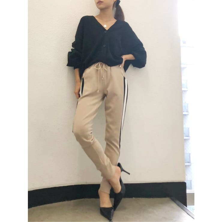 AZUL BY MOUSSY | ラメストライプサイドラインパンツ (パンツ