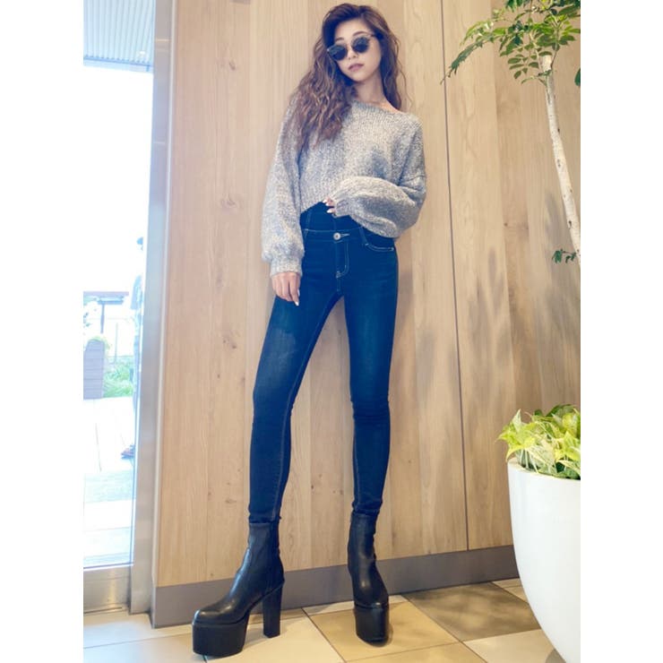 basic ハイウエストスキニーデニムパンツ[品番：MKSW0028612