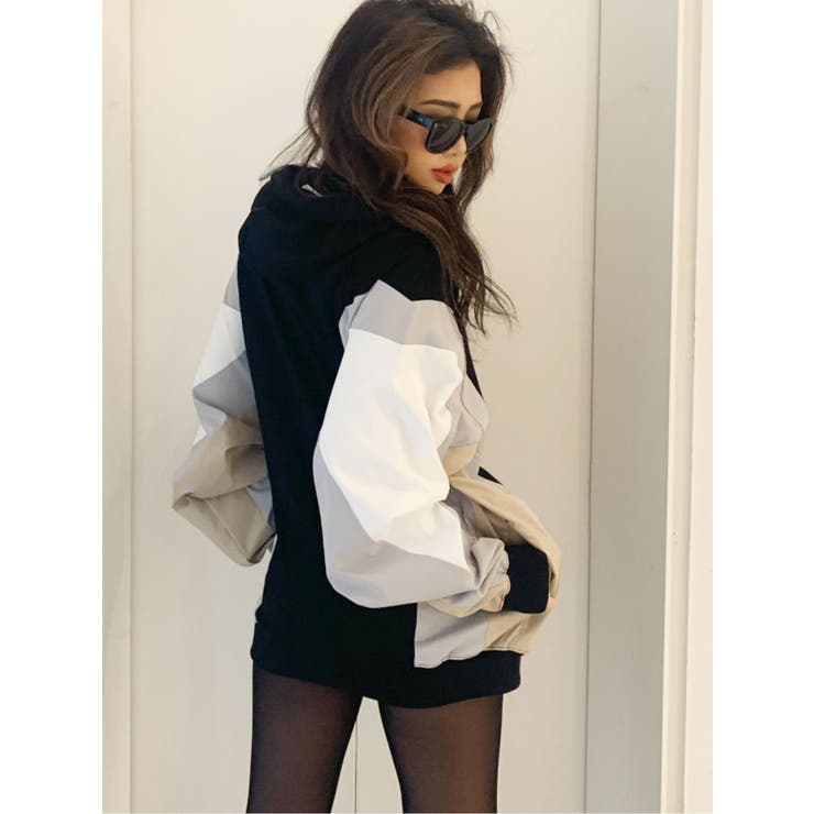 ブラック | switchingスウェットパーカー | GYDA