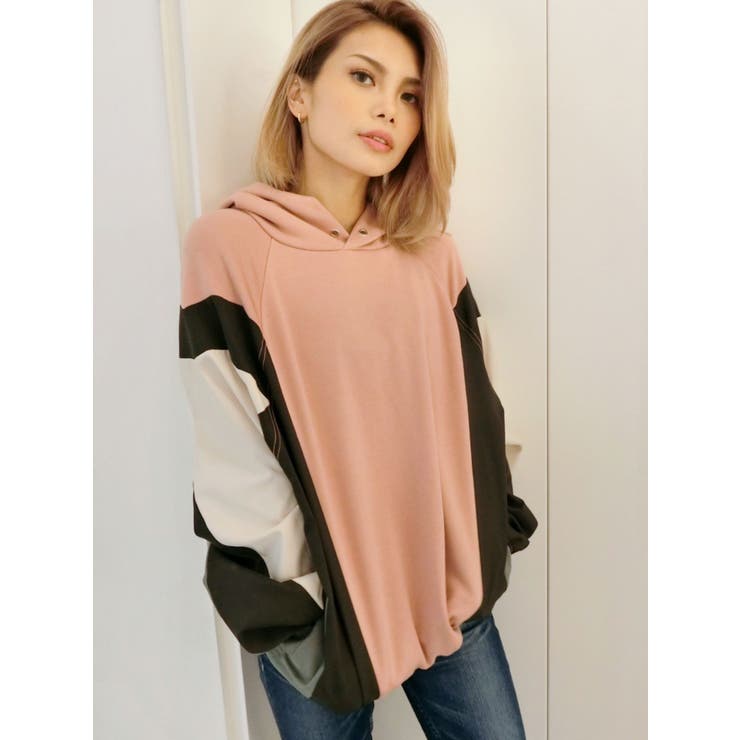 ピンク | switchingスウェットパーカー | GYDA