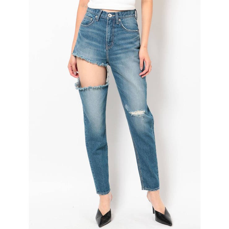 SIDE RIPPEDペグトップデニムパンツ[品番：MKSW0029124]｜GYDA