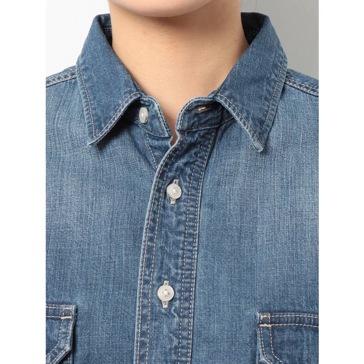 バックロングハーフスリーブデニムシャツ[品番：MKSW0030326]｜GYDA 